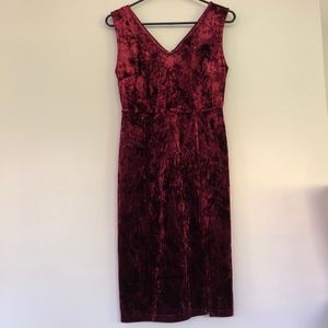 Lulu’s red velvet mini dress